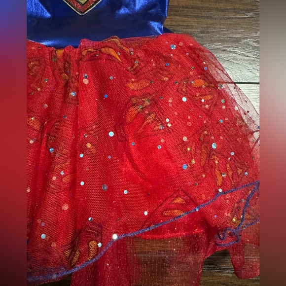 DC Comic Superwoman Tutu Dress Toddler 4 XS Glittery Polka Dot Like New - Picture 4 of 7